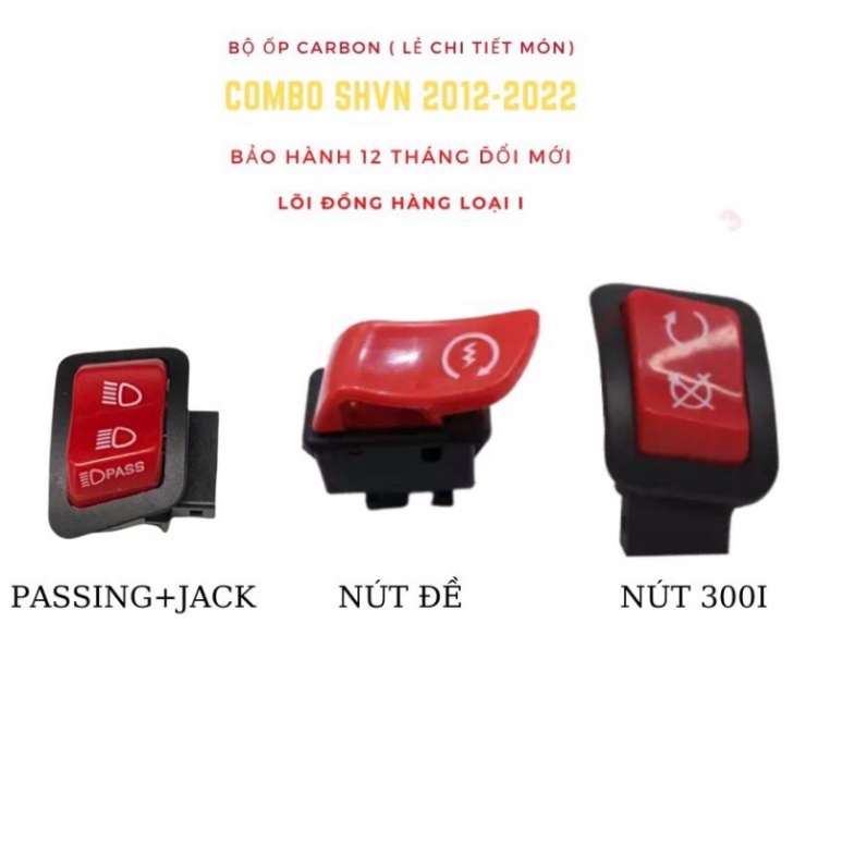 Combo Bộ Công Tắc Đỏ 300i Cho SH Việt Nam Sh 2012 - 2016, Sh 2017 - 2019, Sh 2020 - 2022  Lắp như zin Ảnh thật Sp