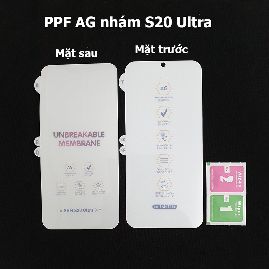 Miếng dán chống xước PPF AG nhám Galaxy S20 Ultra
