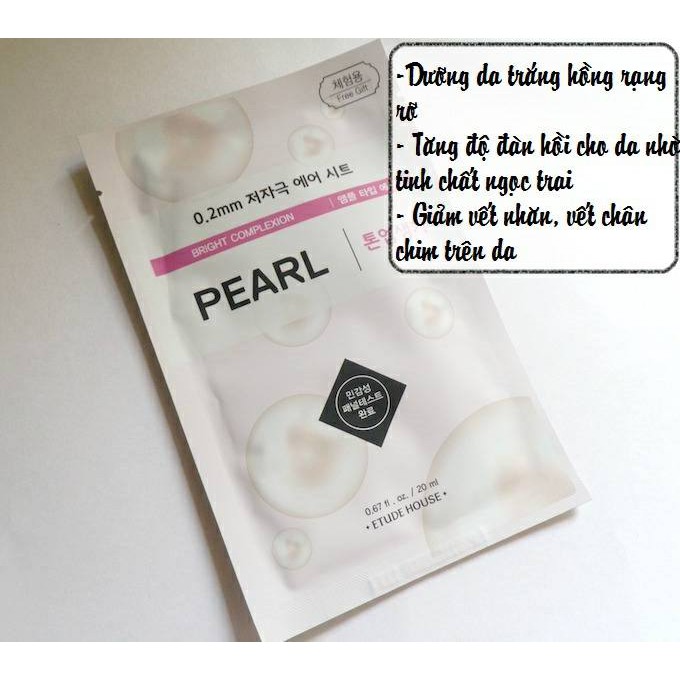 Mặt nạ giấy mỏng 0.2 Mm chiết xuất Ngọc Trai Pearl Etude House | Thế Giới Skin Care