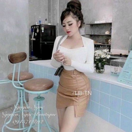 Áo thun tay dài cổ kiểu Phôm chuẩn dáng chảnh  A15&amp;PC