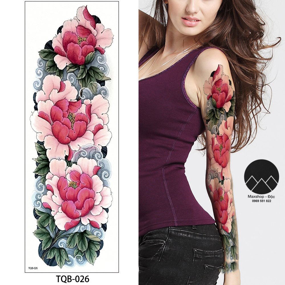 HÌNH XĂM GIẢ TATOO RỒNG PHƯỢNG DÁN KÍN TAY CHÂN (Được chọn mẫu)