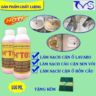 Siêu tẩy ố vàng bồn cầu, sàn gạch, ron gạch H+T01 ĐẬM ĐẶC (Tặng pet chà)