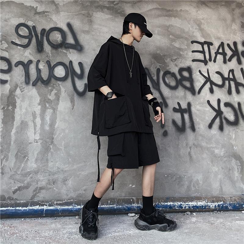 Set áo và quần ngắn ống rộng thời trang mùa hè năng động cho nam