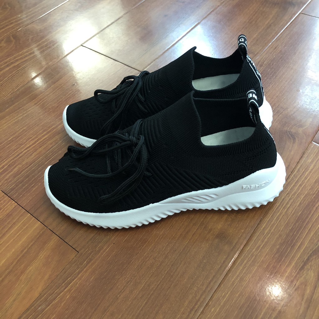 [Free ship] Giày thể thao nữ đế cao màu đen,giày sneaker nữ hàng Quảng Châu cao cấp