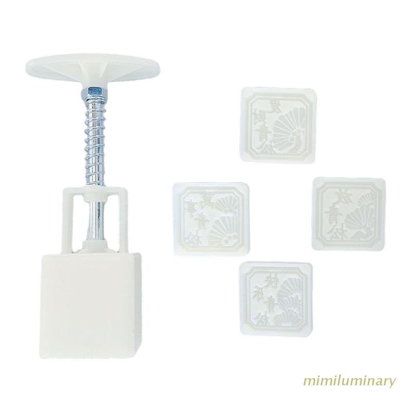 Bộ 4 Khuôn Làm Bánh Trung Thu 30g Hình Vuông Tiện Dụng