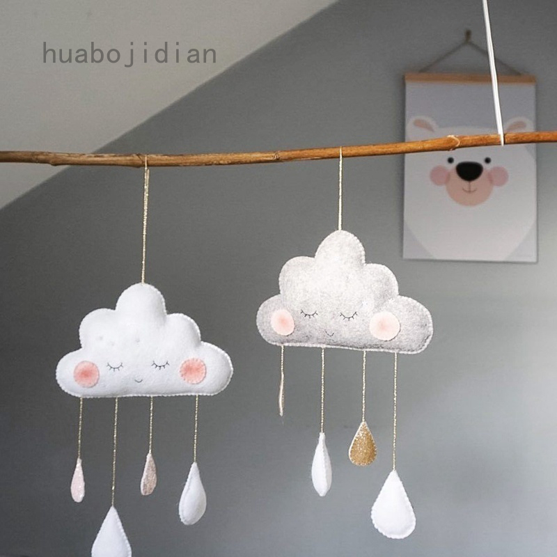 Đồ chơi treo trang trí nôi em bé hình đám mây bằng vải dễ thương xinh xắn