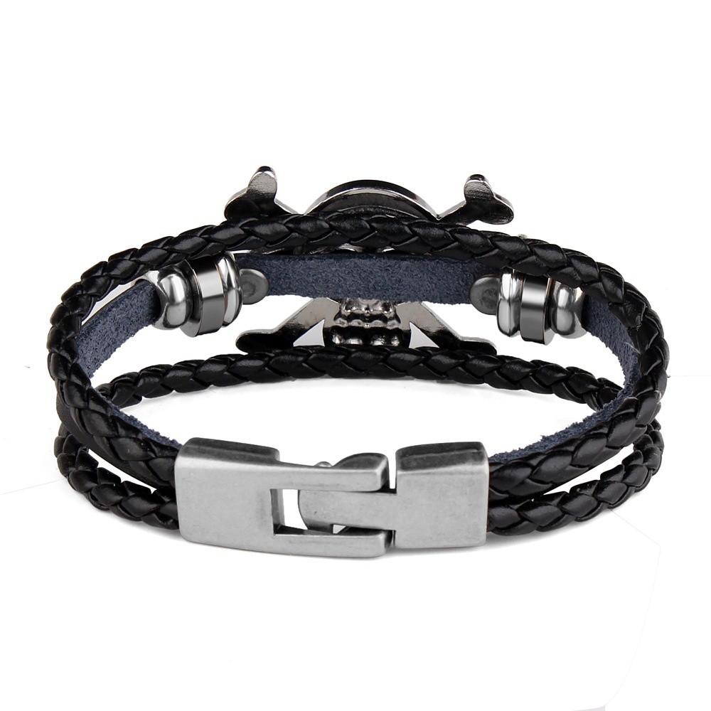 Vòng Tay Kim Loại Hình Đầu Lâu Cá Tính Phong Cách Unisex