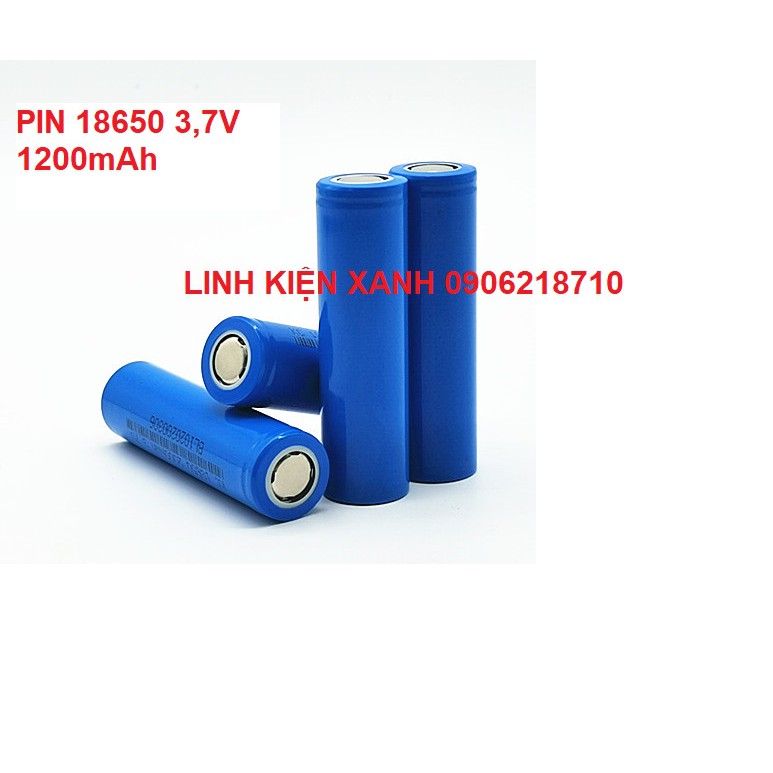 Cell pin 18650 3,7v 1200mAh dùng cho quạt MINI đèn pin tông đơ cắt tóc, chế tạo pin dự phòng (Hàng mới có bảo hành)