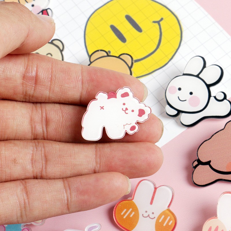 Sticker cute pin cài áo phụ kiện trang trí balo túi xách