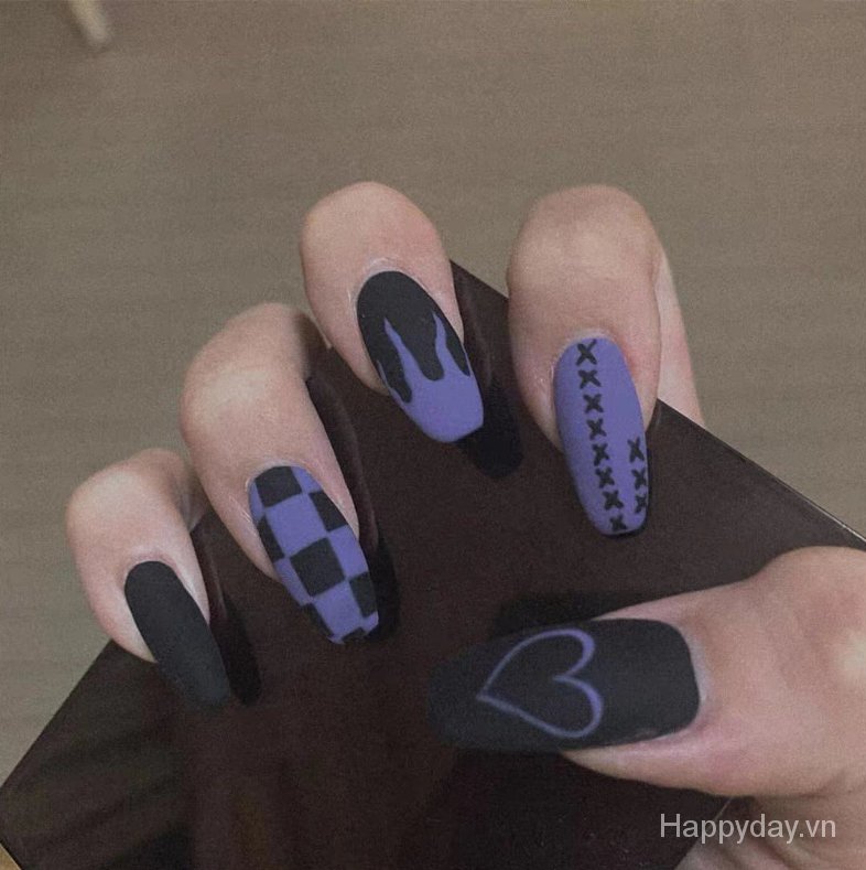 [Hàng mới về] Set 24 móng tay giả trang trí nghệ thuật độc đáo cho nữ