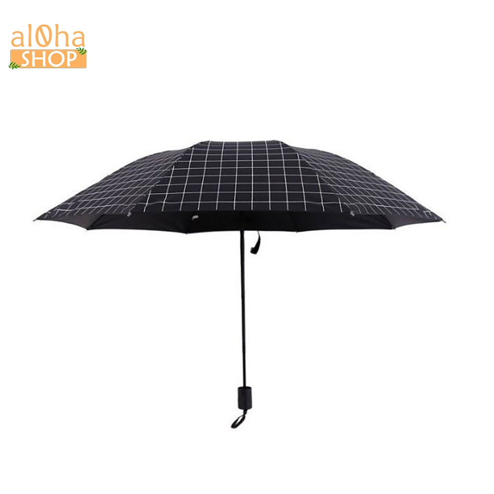 Ô dù gấp gọn hình kẻ caro chống tia UV, chống mưa, chống nắng - al0ha Shop