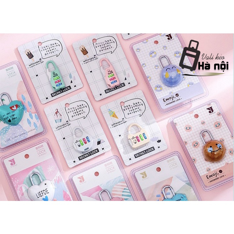 Khoá mã số mini an toàn cực xinh cho vali kéo, cốp mĩ phẩm, túi du lịch....