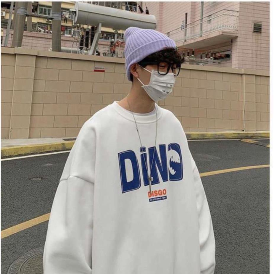 FREESHIP XTRA Áo sweater, áo nỉ in hình họa tiết chữ DINO trước ngực form unisex nam nữ mặc đều được | BigBuy360 - bigbuy360.vn