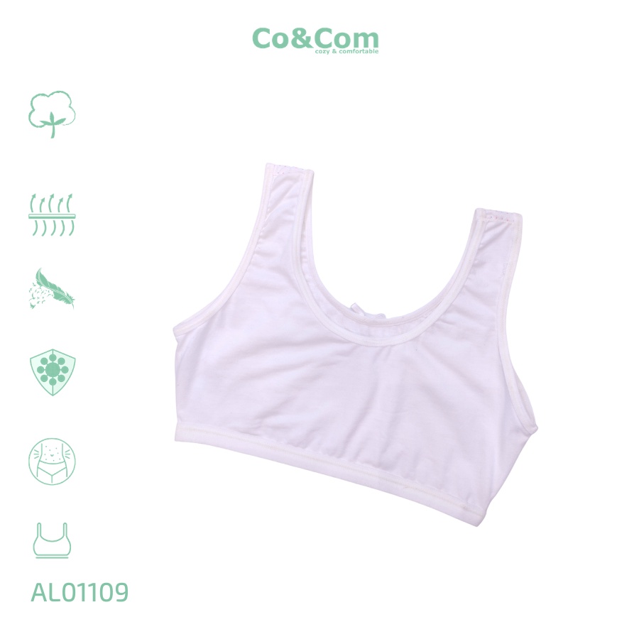Áo Lá Học Sinh Cho Bé Gái 35-43 Kg Cotton Co&amp;Com AL01109 2 Lớp Có Đệm Mỏng Thoáng Khí Thấm Hút Tốt