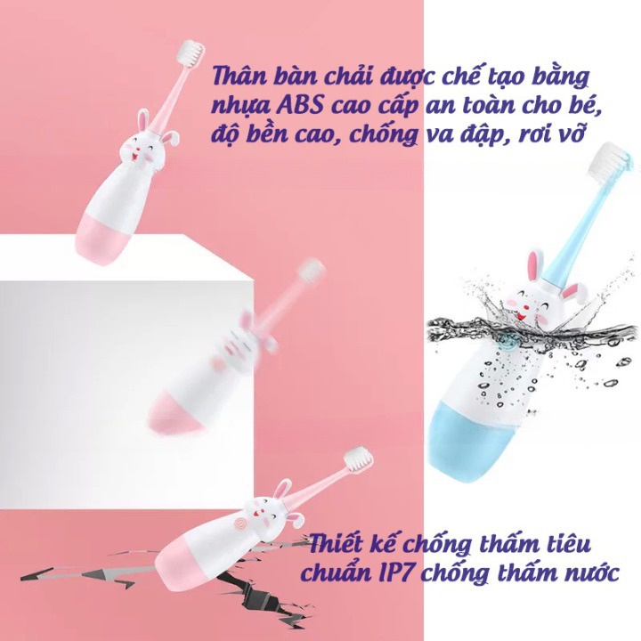 Bàn Chải Đánh Răng Điện Cho Bé, Bàn Chải Đánh Răng Lông Mềm Làm Trắng Chăm Sóc Răng Miệng Babibu - BCD