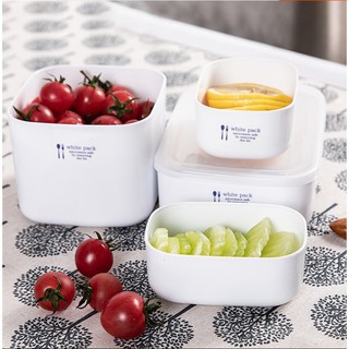 [Hỏa Tốc HN] Hộp đựng cơm văn phòng , hộp đựng thực phẩm thức ăn tủ lạnh White pack 900ml Nhật Bản