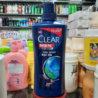 Dầu gội sạch gàu Clear Men Cool Sport bạc hà 630g (612ml)