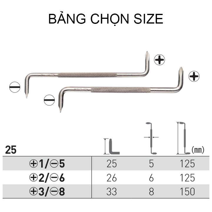 Tô vít TD-25 vặn ngang chữ Z Vessel (Nhật Bản)