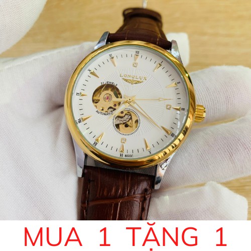 Đồng Hồ Cơ Nam Tự Động LONGLUX Automatic Dây Da Cao Cấp