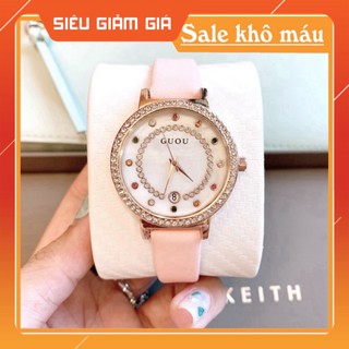 Đồng hồ nữ Guou mặt tròn dây da siêu bền , kiểu dáng thời thượng , trẻ trung