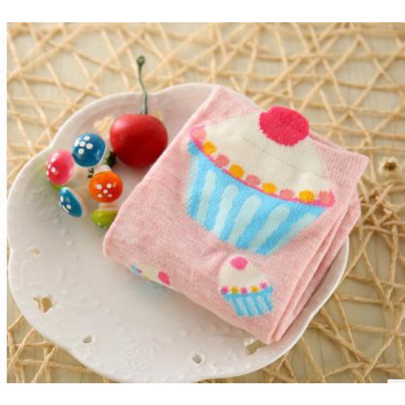 Tất nữ ngắn cổ hình bánh Cupcake