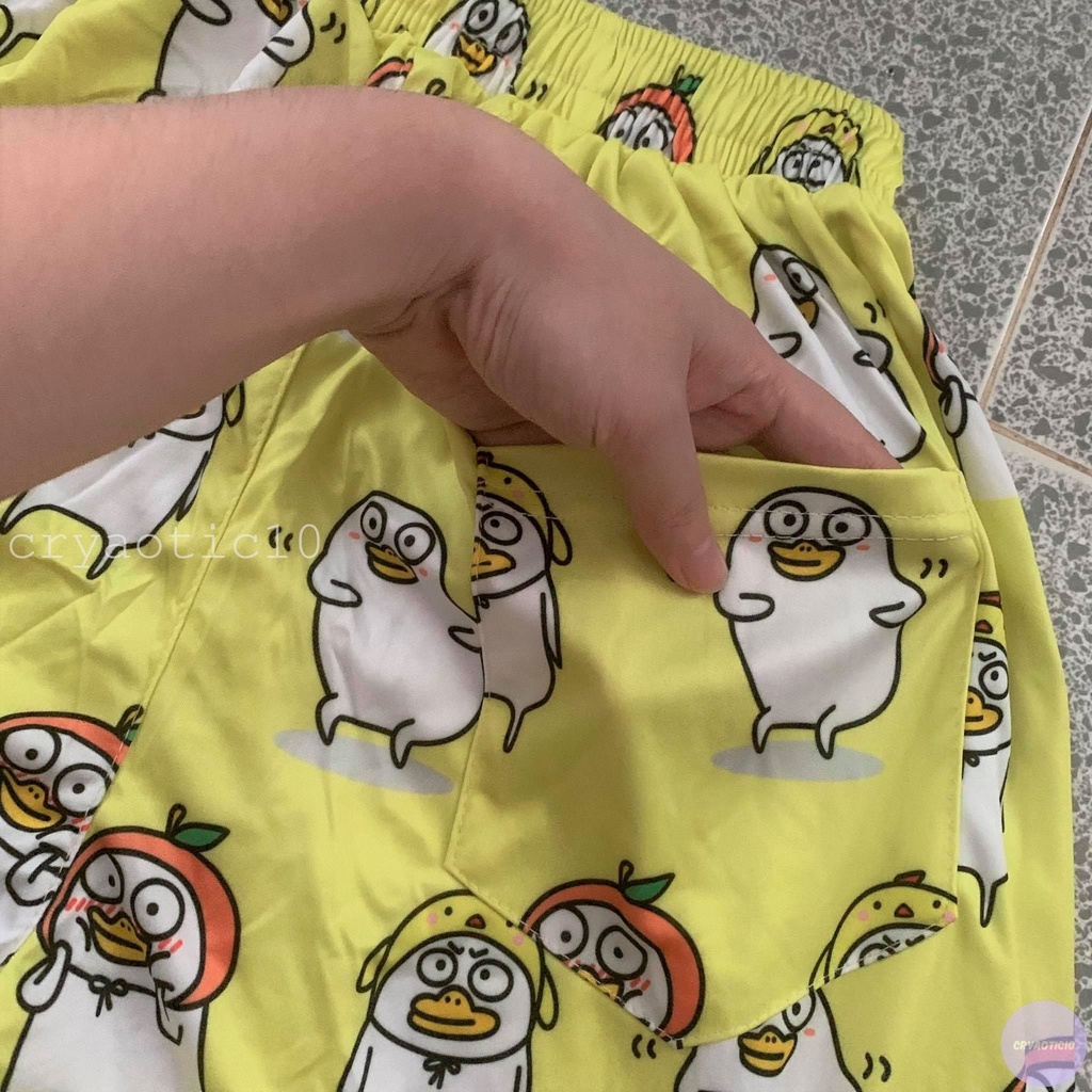 Quần short cartoon hoạt hình thun mát unisex cryaotic10