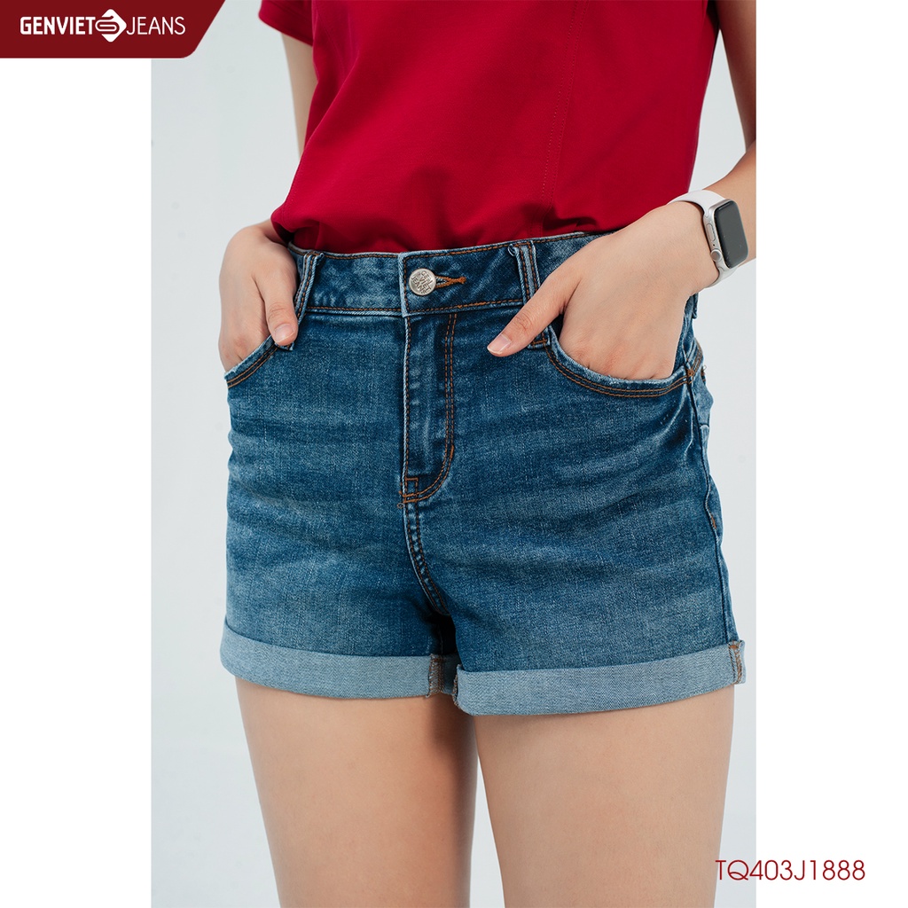 Quần Short Jeans Nữ Nâng Mông TQ403J1888 GENVIET