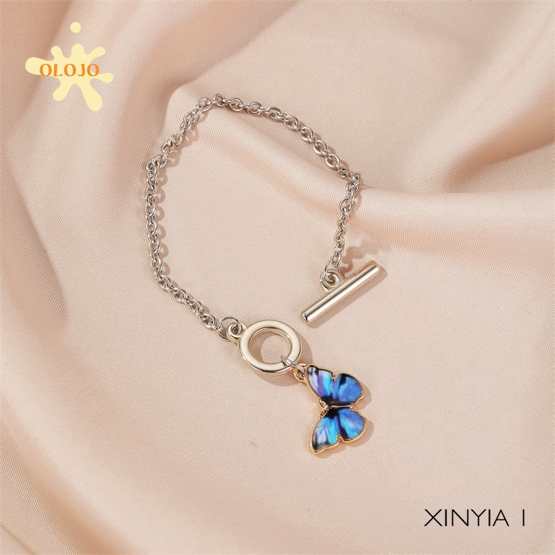 Vòng Tay Hình Bướm Xanh Dương Đơn Giản | BigBuy360 - bigbuy360.vn