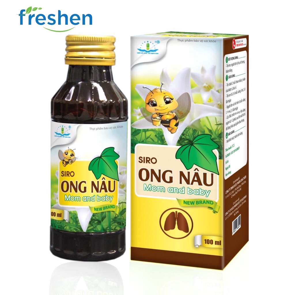 Siro Ong Nâu Mom And Baby Giảm Ho, Đau Họng, Khản Tiếng, Tiêu Đờm Chai 100ml