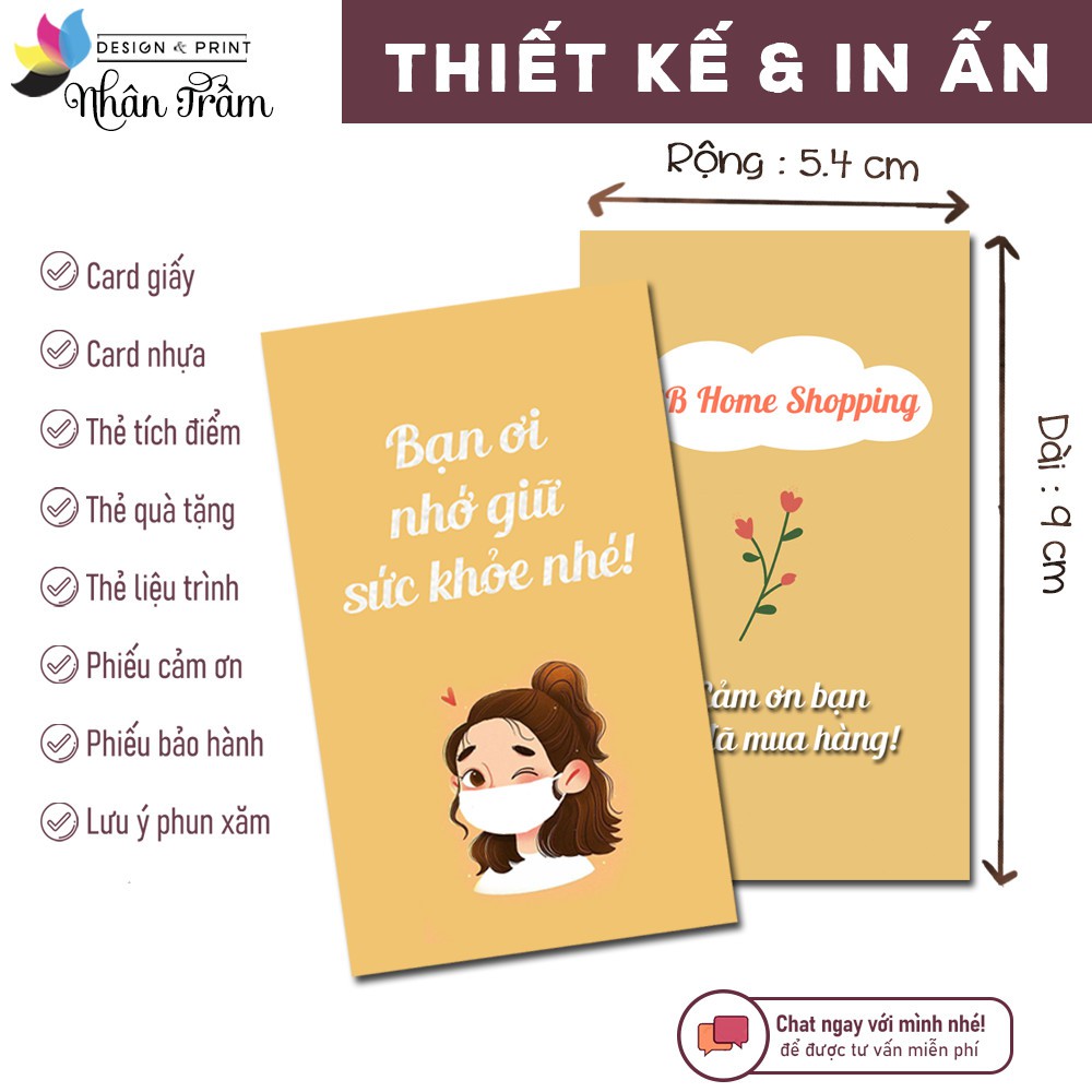 IN 2000 danh thiếp / thank you / đánh giá