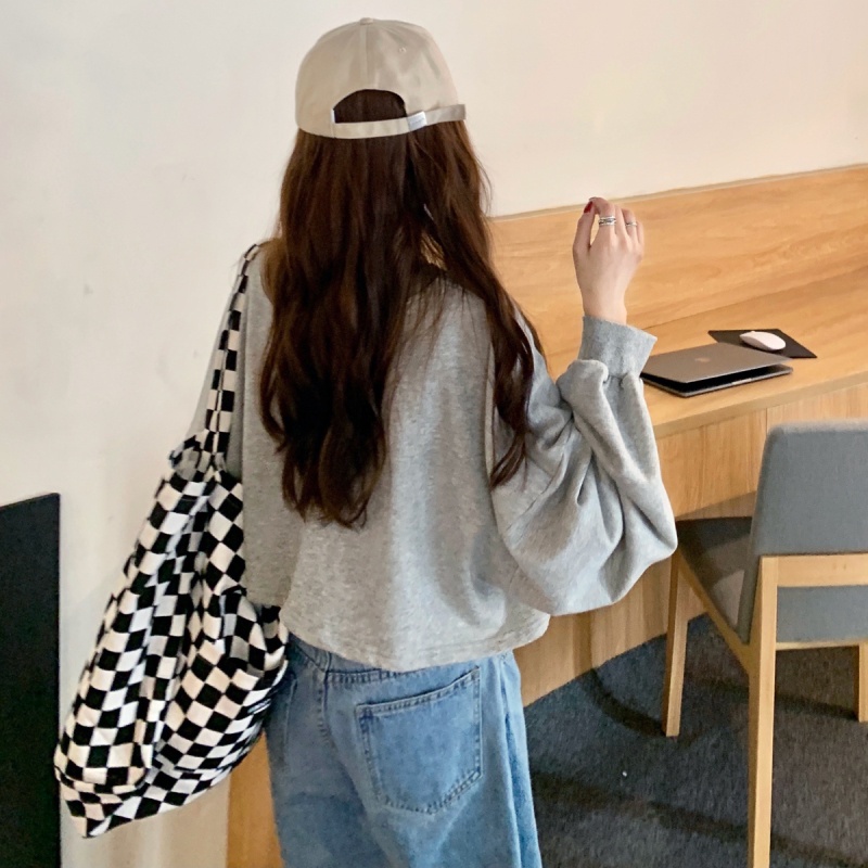 SUXI Set áo sweater cổ tròn và áo hai dây phong cách Hàn Quốc thời trang cho nữ