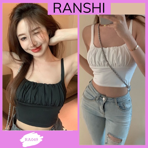 Áo kiểu, áo thun, áo croptop ba lỗ nhún ngực chất thun co giãn RA049