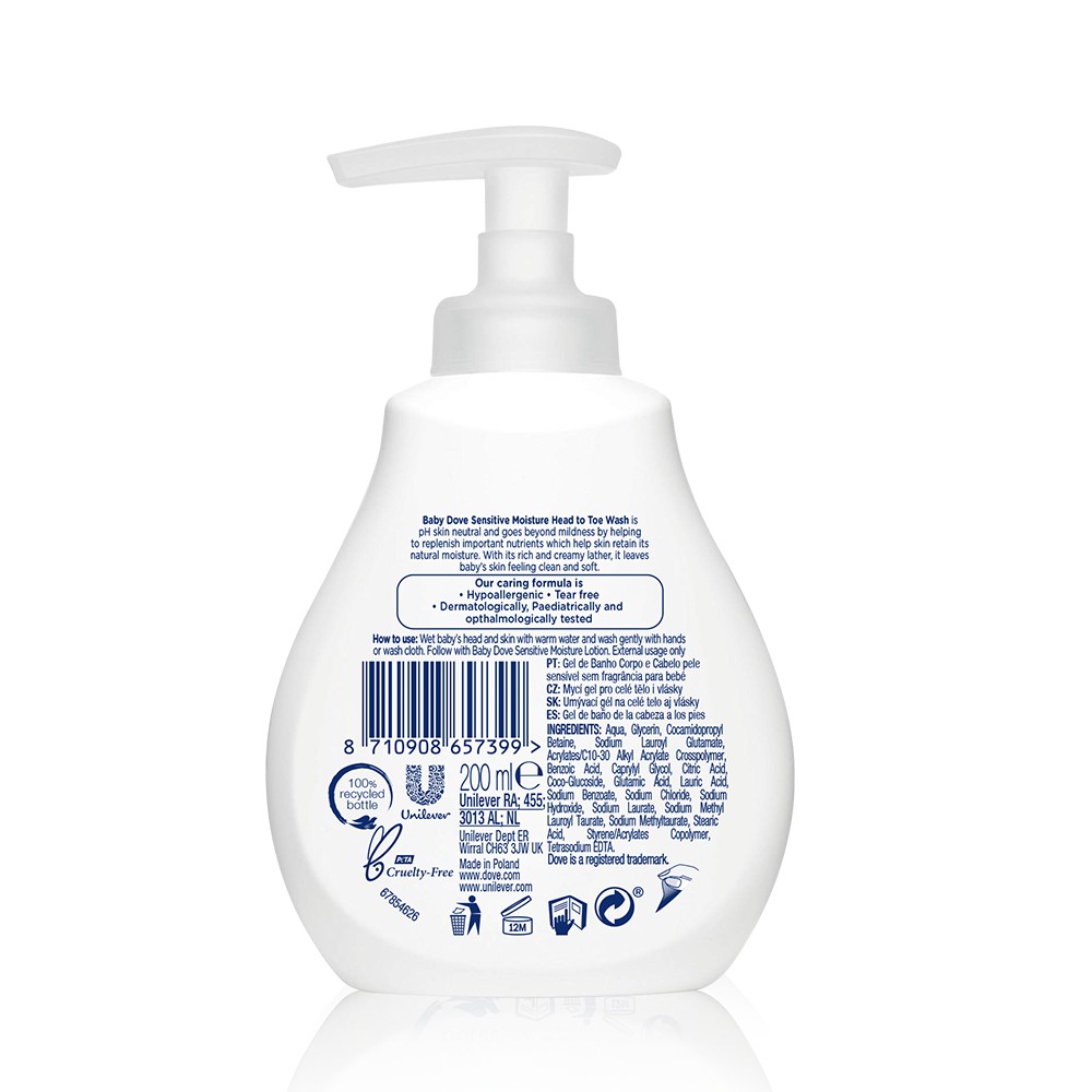 Sữa tắm gội toàn thân Baby Dove cho da nhạy cảm 200ml | BigBuy360 - bigbuy360.vn