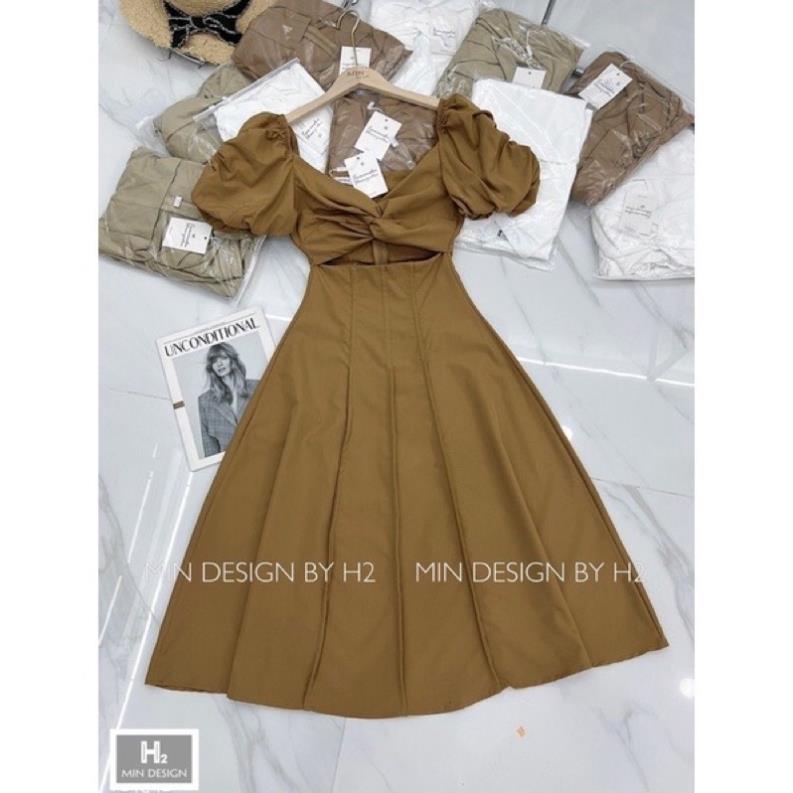 Váy maxi thô tay bồng cut out siêu độc lạ, màu sang tôn da | BigBuy360 - bigbuy360.vn