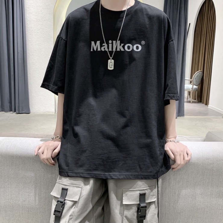 Áo thun tay lỡ nam nữ unisex MAILKOO basic tee phông form rộng oversize 2 màu trắng và đen cotton dáng xuông A101 | BigBuy360 - bigbuy360.vn