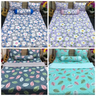 [HỎA TỐC] BỘ 4 MÓN DRAP GA THUN LẠNH HÀN [BAO KIỂM HÀNG- ĐỔI TRẢ FREE] HOA LÁ  MÁT LẠNH MỀM MƯỢT NGỌT NGÀO