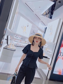 Set áo plum quần baggy