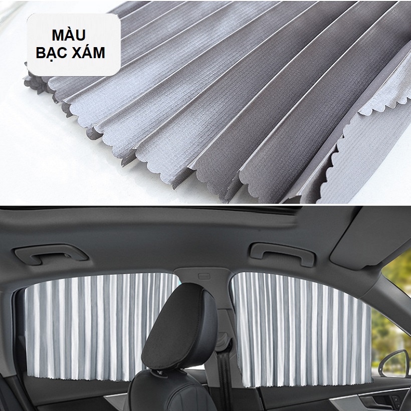 Bộ 4 Rèm Che Nắng Xe Ô Tô Chất Liệu Vải Cao Cấp, Gắn Nam Châm Thông Minh