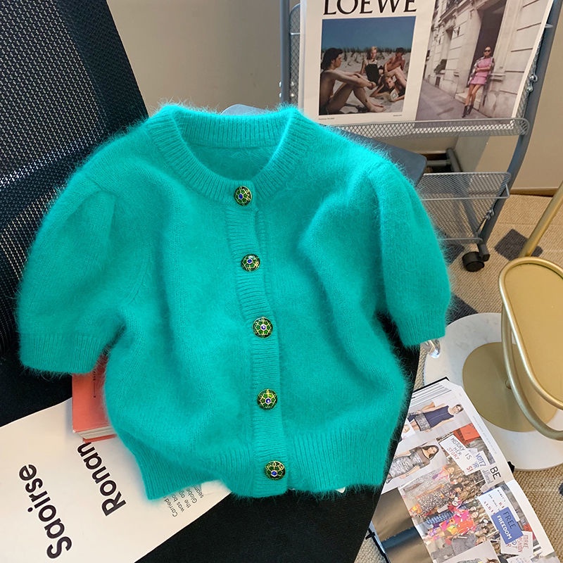 Áo Cardigan Ngắn Tay Chất Liệu Mềm Mại Thời Trang Mùa Xuân Cho Nữ