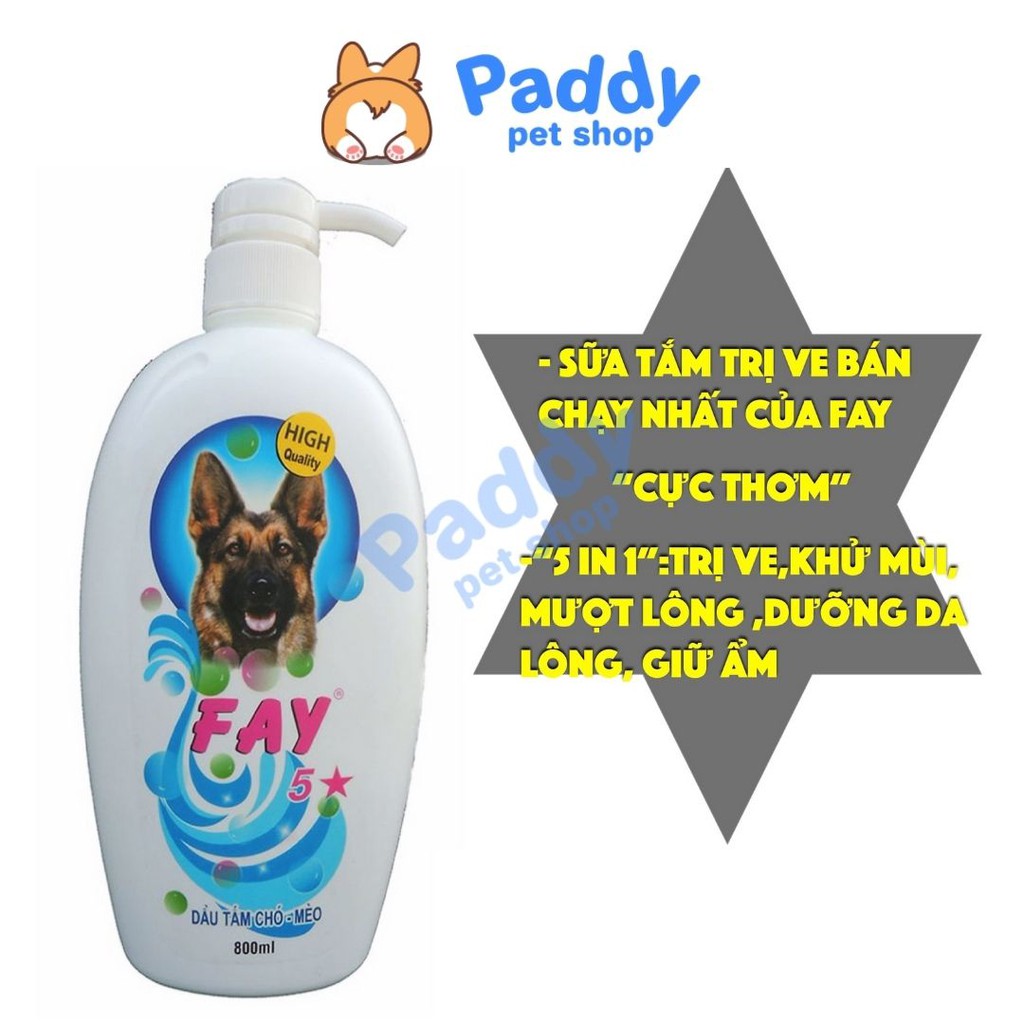 Sữa Tắm Fay 5 Sao Sạch Ve Rận Bò Chét (800ml)