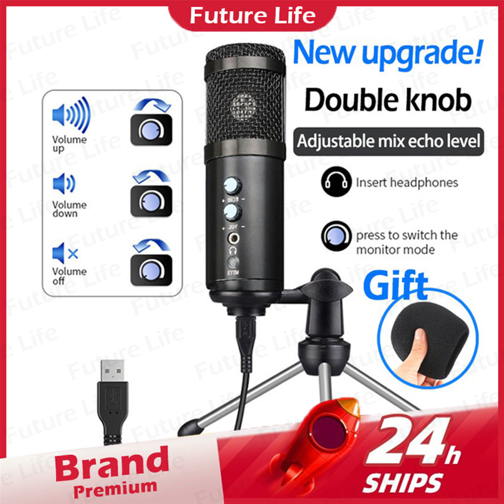 Mic USB Condenser Ghi âm Micrô Youtube Podcast Nhạc Cụ Phát Trực Tiếp Trò Chuyện Bằng Giọng Nói Micrô Voice Over