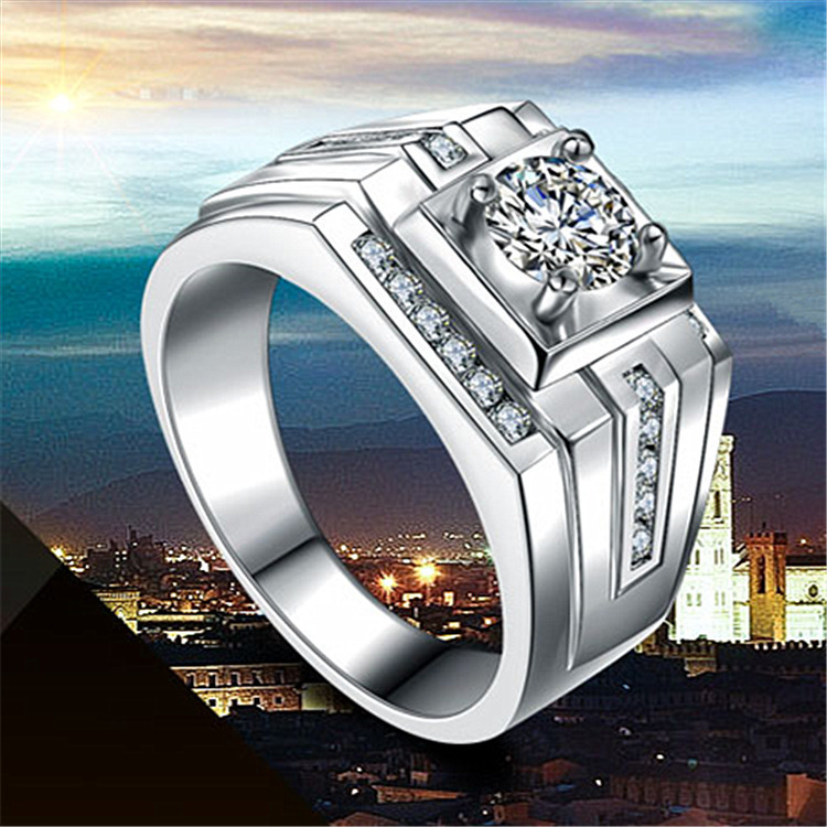 Nhẫn đeo ngón tay AIFEI bạc 925 mạ vàng 18K phong cách Hàn Quốc thời trang dành cho nam