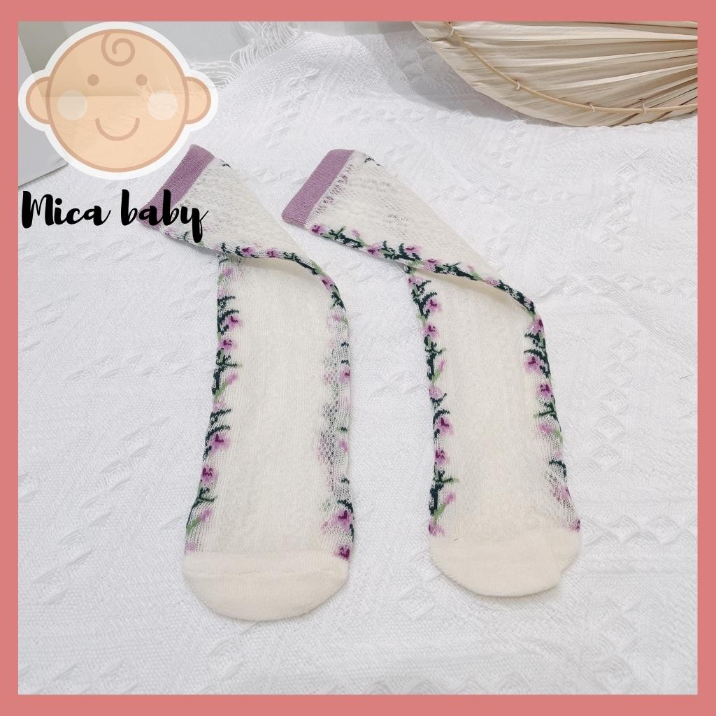 Tất lưới dài thoáng họa tiết đáng yêu cho bé Mica baby T22