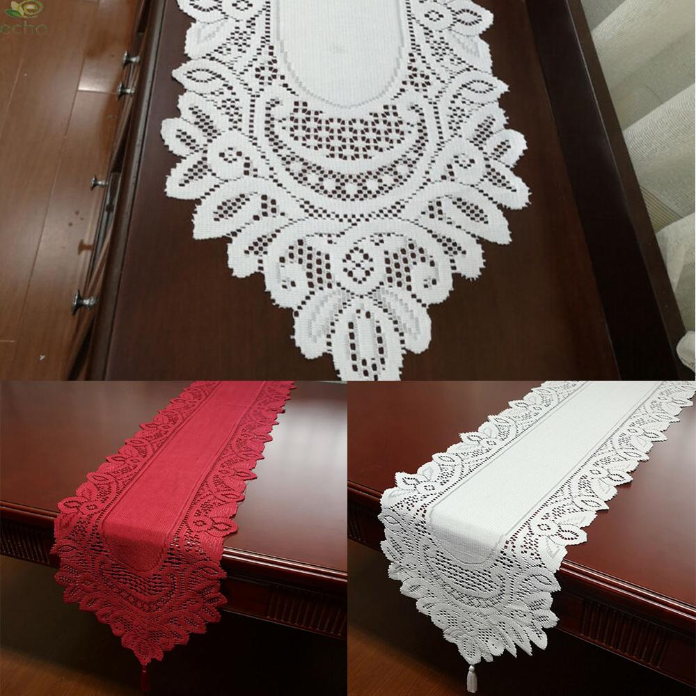 Table Runner Vintage Graduations Holiday Celebrations Reusable Floral Lace Table Runner Tasseled Wedding Party