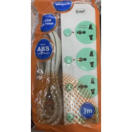 Ổ cắm Comet siêu bền, công tắc riêng từng lỗ an toàn, nhựa ABS, phù hợp nhiều loại phích