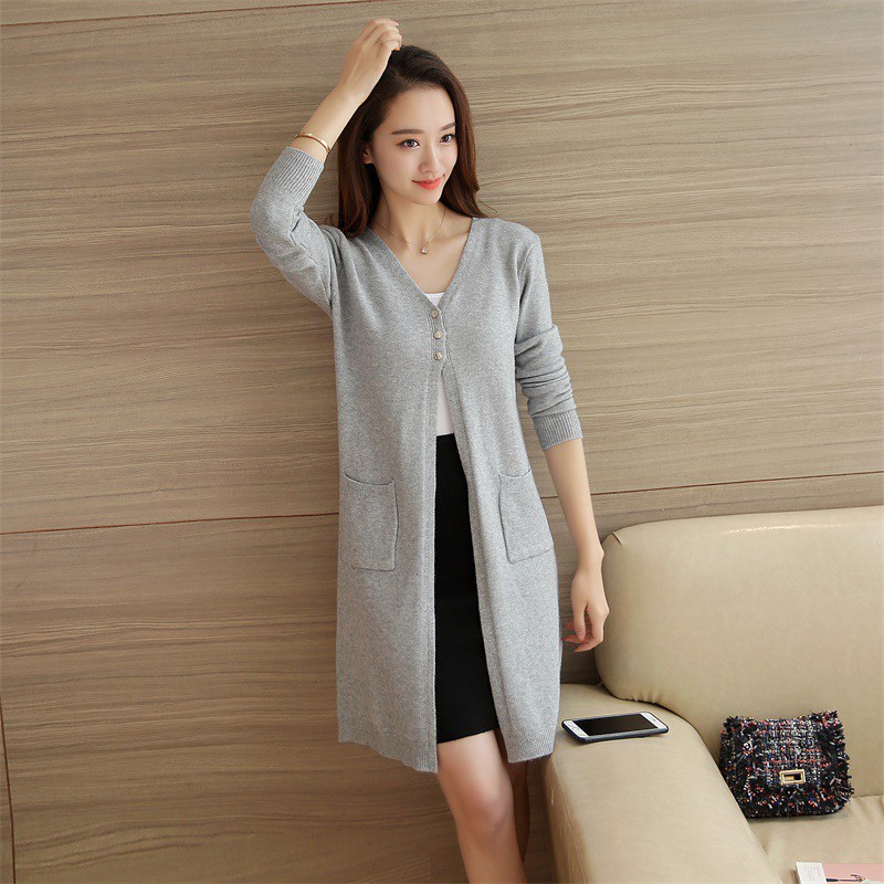 Áo khoác len nữ dáng dài freesize ak33