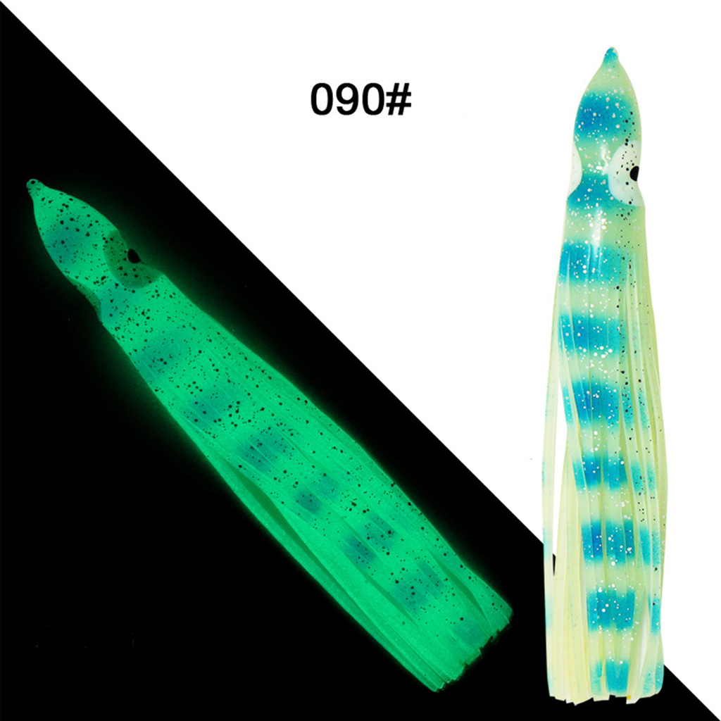 Bộ 5 Mồi Câu Cá Giả Hình Bạch Tuộc Mềm Phát Sáng 9cm