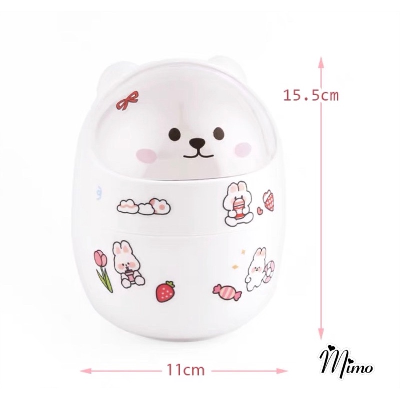 Thùng rác mini để bàn cute hình mèo nắp lật trang trí bàn làm việc, bàn trang điểm đựng mỹ phẩm, bút...