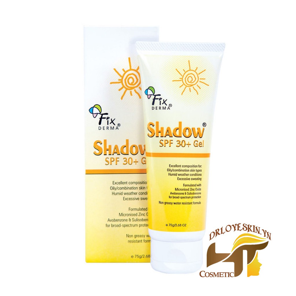 Gel Chống Nắng Cho Da Dầu Fixderma Shadow SPF 30+ tube 75g không gây nhờn rít