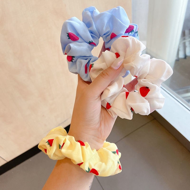 Dây buộc tóc trang trí quả dâu dễ thương dành cho nữ